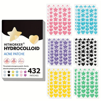 Star-Shaped Pimple Patches – 432pcs Cute Hydrocolloid Stickers