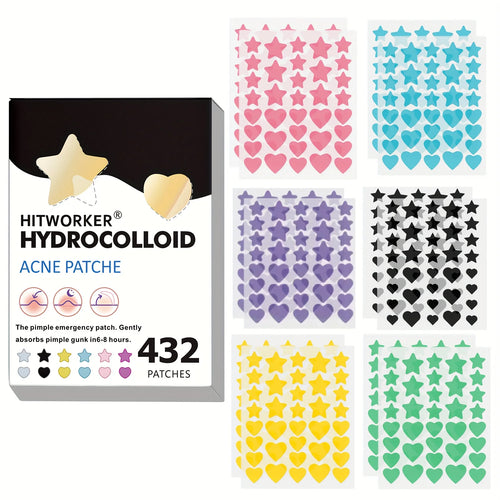 Star-Shaped Pimple Patches – 432pcs Cute Hydrocolloid Stickers