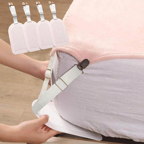 Adjustable Bed Sheet Clips – Set of 4 Elastic Fasteners