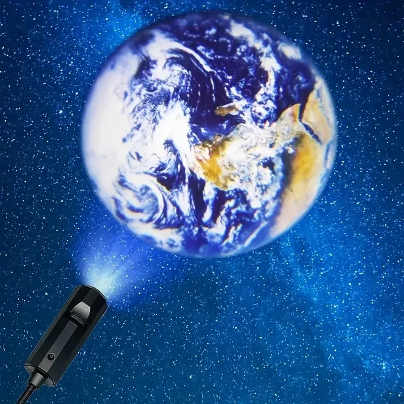 USB Galaxy Projector – Moon & Star Night Light