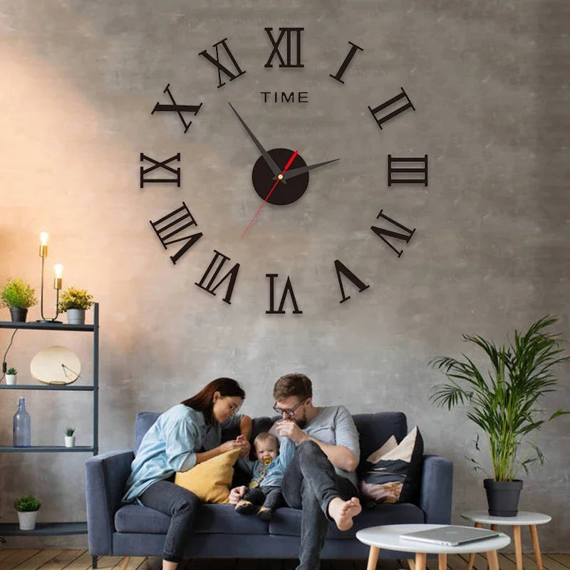 Modern DIY Digital Wall Clock – Silent Sticker Wall Decor