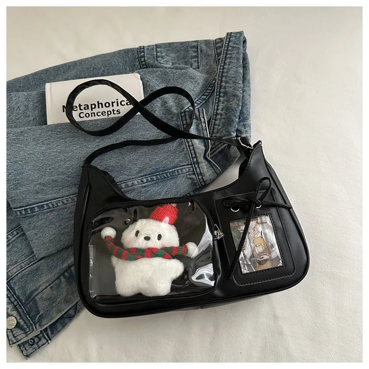 Y2K Transparent Ita Bag – Korean Harajuku Crossbody Purse
