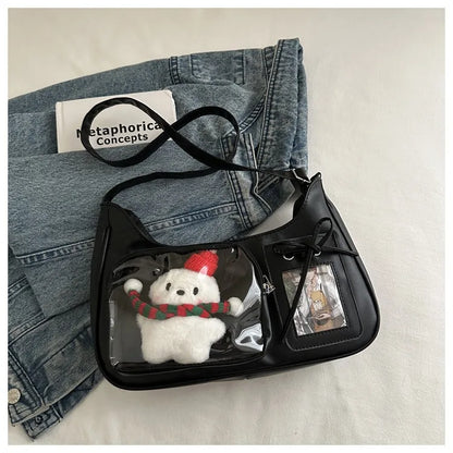 Y2K Transparent Ita Bag – Korean Harajuku Crossbody Purse