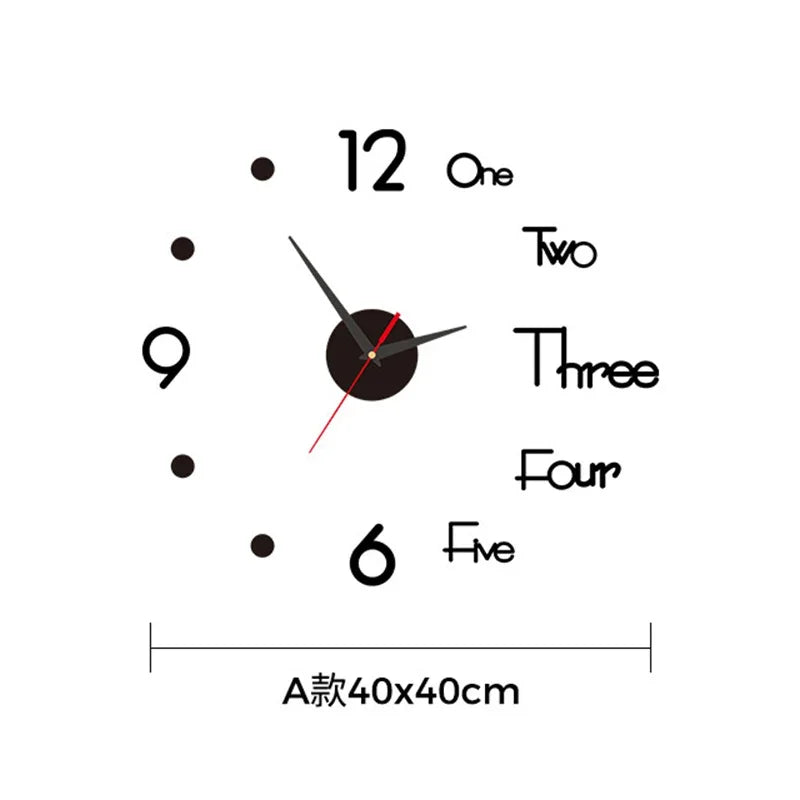Modern DIY Digital Wall Clock – Silent Sticker Wall Decor