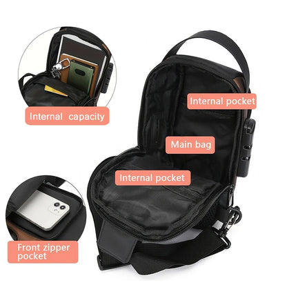 Men's Oxford Sling Bag – Crossbody Chest Pack with Phone Pocket
