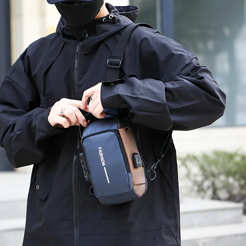 Men's Oxford Sling Bag – Crossbody Chest Pack with Phone Pocket