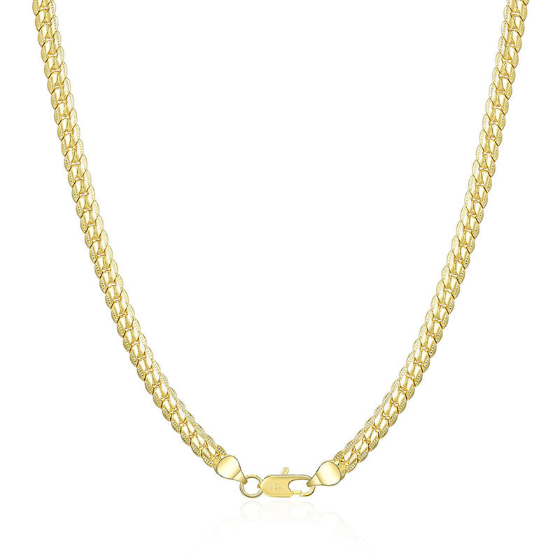 18K Gold/Silver Box Chain Necklace – 6mm Unisex Choker