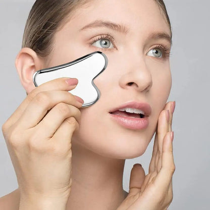 Stainless Steel Gua Sha Scraper – Face & Body Massage Tool