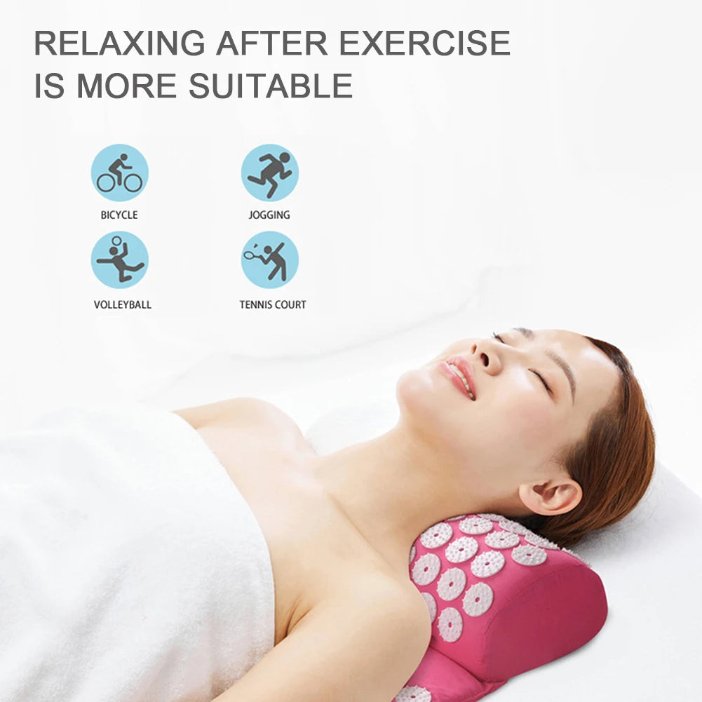 Acupressure Pillow & Mat Set – Neck Back Foot Massage with Bag