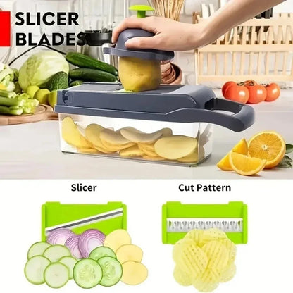 Multifunctional Vegetable Chopper – 14-in-1 Slicer Dicer