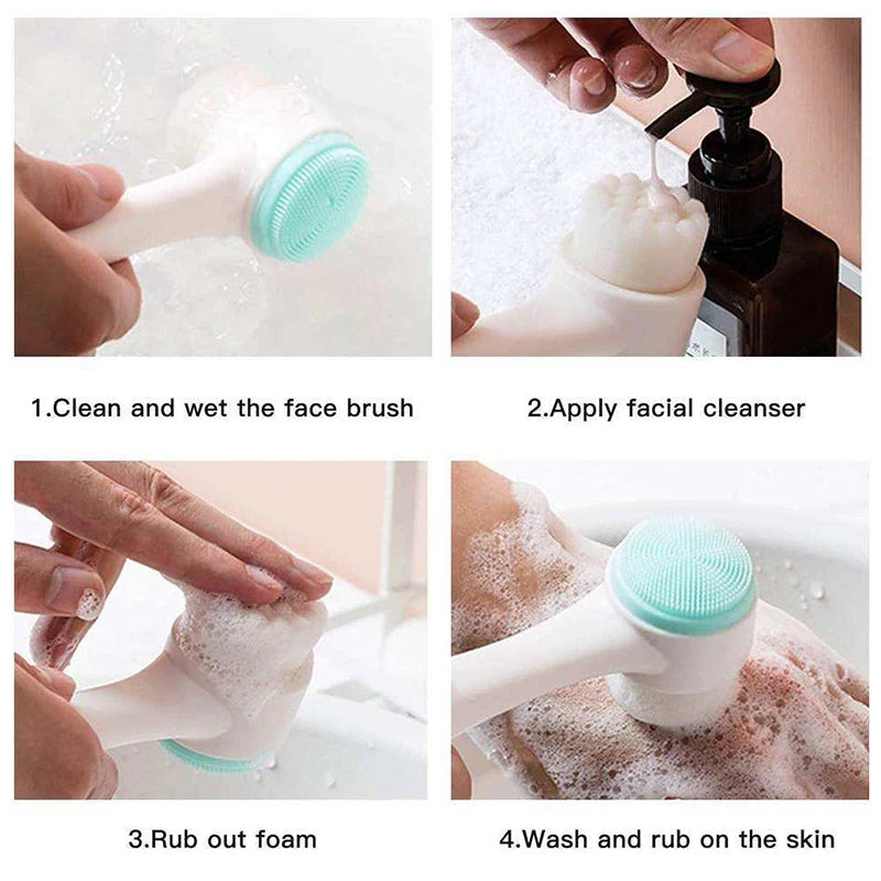 3D Double-Sided Silicone Face Brush – Manual Exfoliator