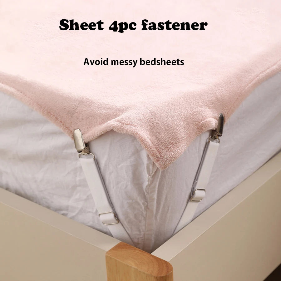 Adjustable Bed Sheet Clips – Set of 4 Elastic Fasteners