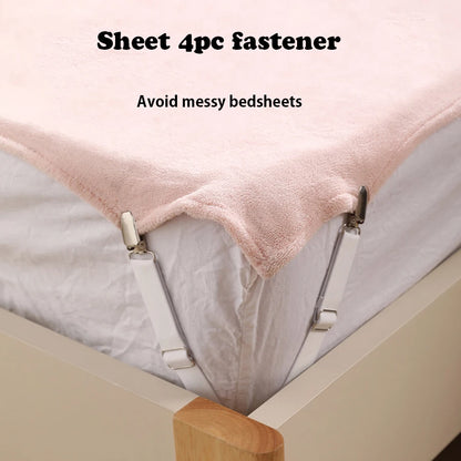 Adjustable Bed Sheet Clips – Set of 4 Elastic Fasteners