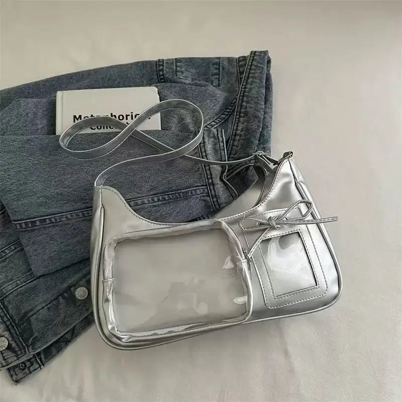 Y2K Transparent Ita Bag – Korean Harajuku Crossbody Purse