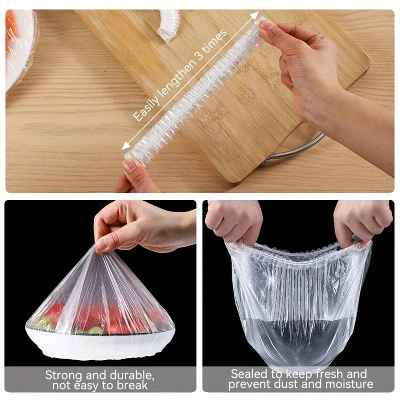 Reusable Elastic Bowl Covers – 100pcs Food Wrap Lids