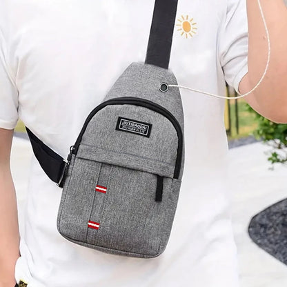 Unisex Chest Pocket Sling Bag – Adjustable Oxford Crossbody