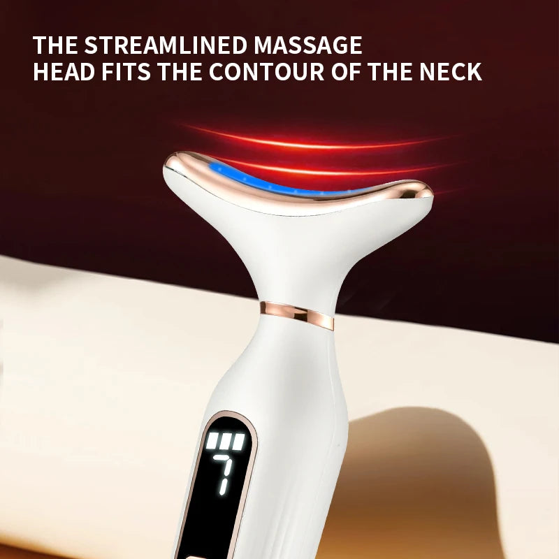 Portable 7-Color LED Light Therapy Massager – Face & Neck Lifting