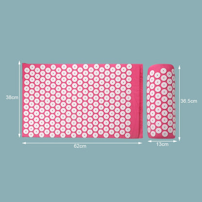 Acupressure Pillow & Mat Set – Neck Back Foot Massage with Bag