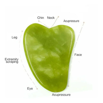 Natural Jade Face Roller & Gua Sha Set – Stone Massage Tool