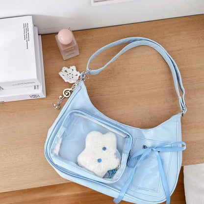 Y2K Transparent Ita Bag – Korean Harajuku Crossbody Purse