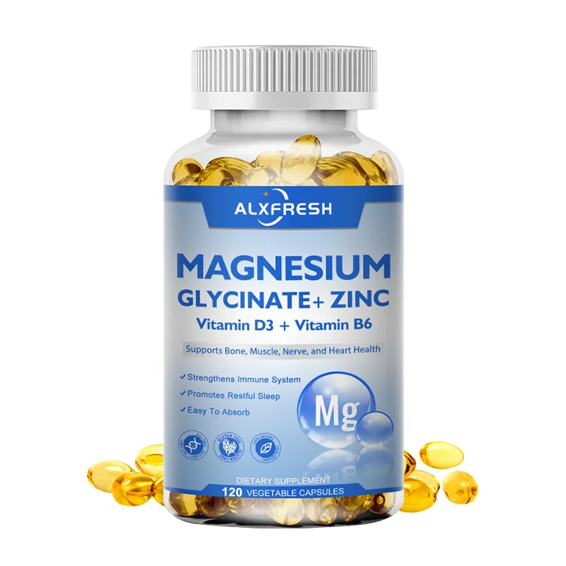 Magnesium Glycinate 500mg Capsules – With Zinc, Vitamin D3 & B6