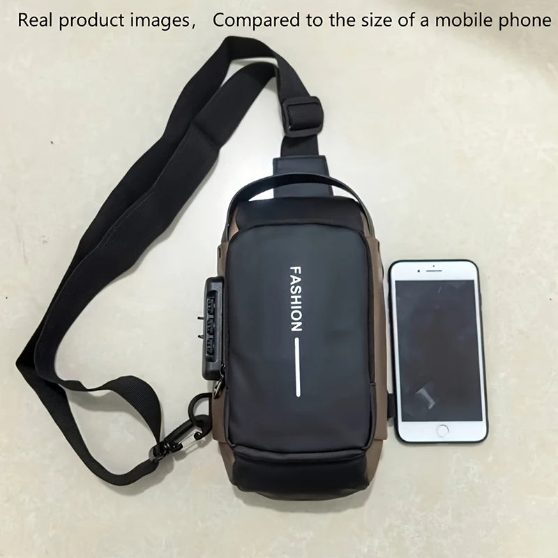 Men's Oxford Sling Bag – Crossbody Chest Pack with Phone Pocket