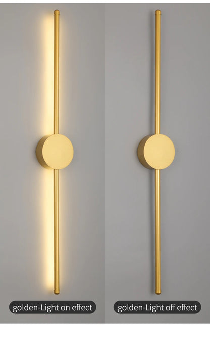 Modern LED Wall Lamp – Long Black I-Shape Bedroom Light