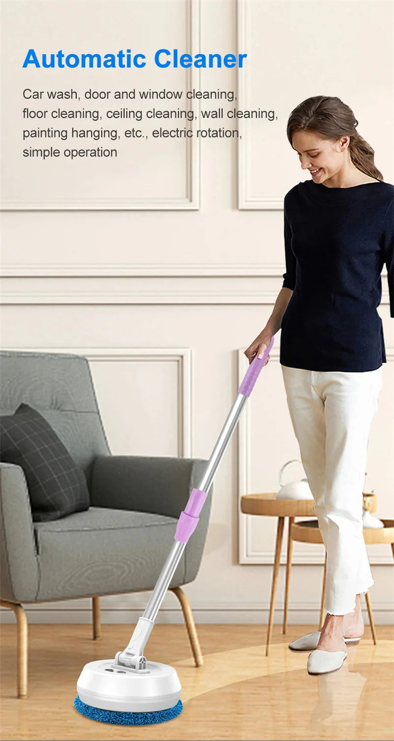 Wireless Electric Spin Mop – 2-in-1 Wet & Dry Floor Cleaner