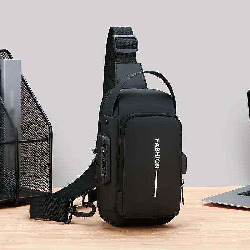 Men's Oxford Sling Bag – Crossbody Chest Pack with Phone Pocket