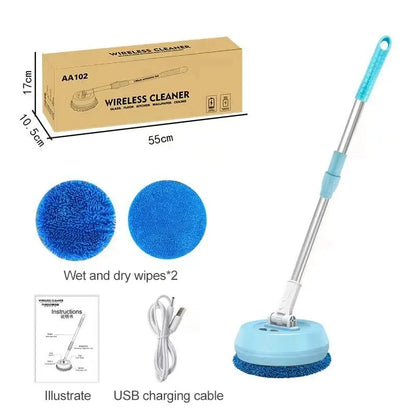 Wireless Electric Spin Mop – 2-in-1 Wet & Dry Floor Cleaner