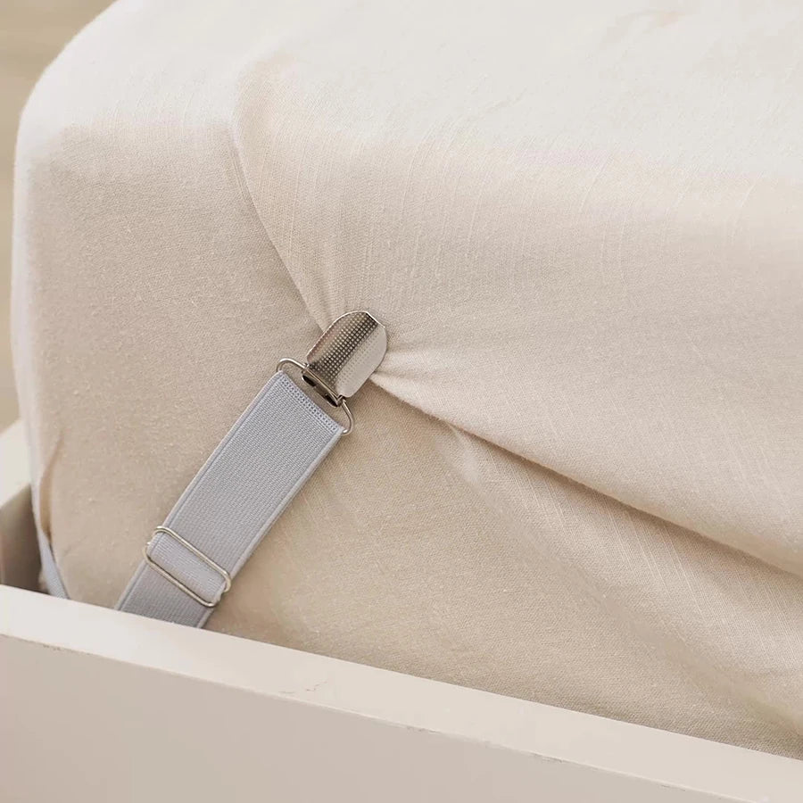 Adjustable Bed Sheet Clips – Set of 4 Elastic Fasteners