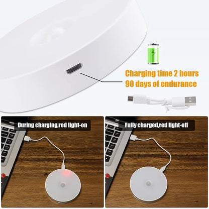 Motion Sensor LED Night Light – USB Rechargeable 3-Color Pack