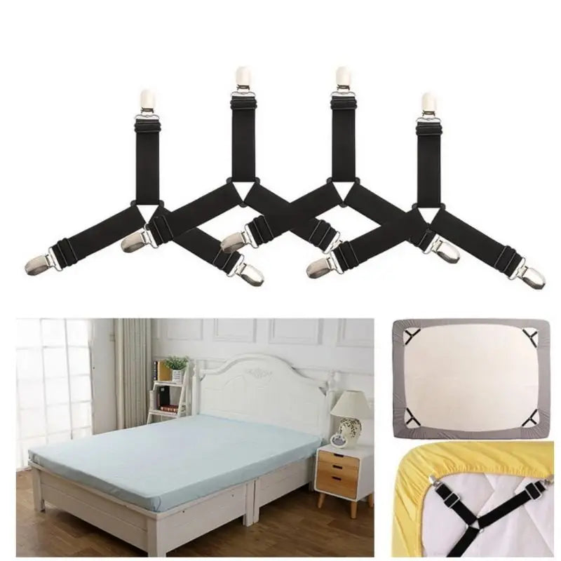 Bed Sheet Fasteners – 4pcs Mattress Cover Clip Holders