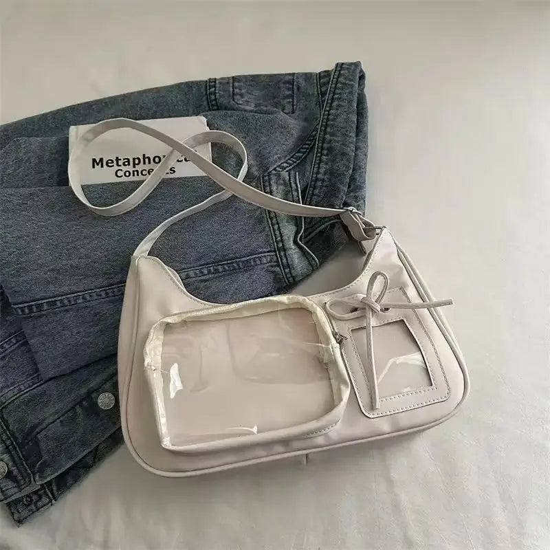 Y2K Transparent Ita Bag – Korean Harajuku Crossbody Purse