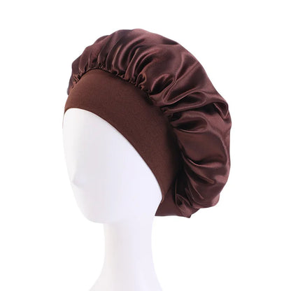 Satin Sleep Bonnet – Silky Hair Wrap Cap with Elastic Band