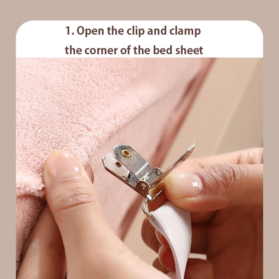 Adjustable Bed Sheet Clips – Set of 4 Elastic Fasteners