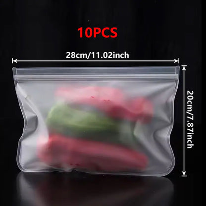 Silicone Food Storage Bags – Reusable Ziplock Leak-Proof Freezer Set