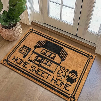 VIKAMA Pixel Cartoon Floor Mat – Non-Slip Entrance Bath Rug