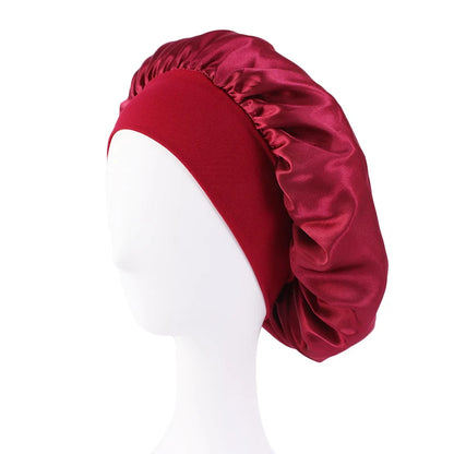 Satin Sleep Bonnet – Silky Hair Wrap Cap with Elastic Band