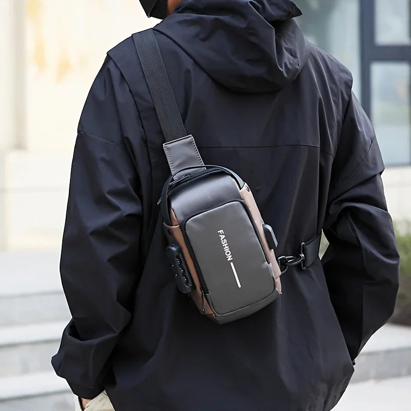 Men's Oxford Sling Bag – Crossbody Chest Pack with Phone Pocket
