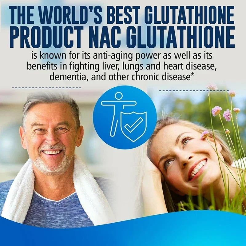 NAC + Glutathione Supplement – Antioxidant Detox, 120 Capsules