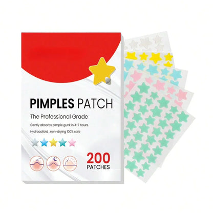Star Hydrocolloid Acne Patches – 200pcs in 5 Cute Colors