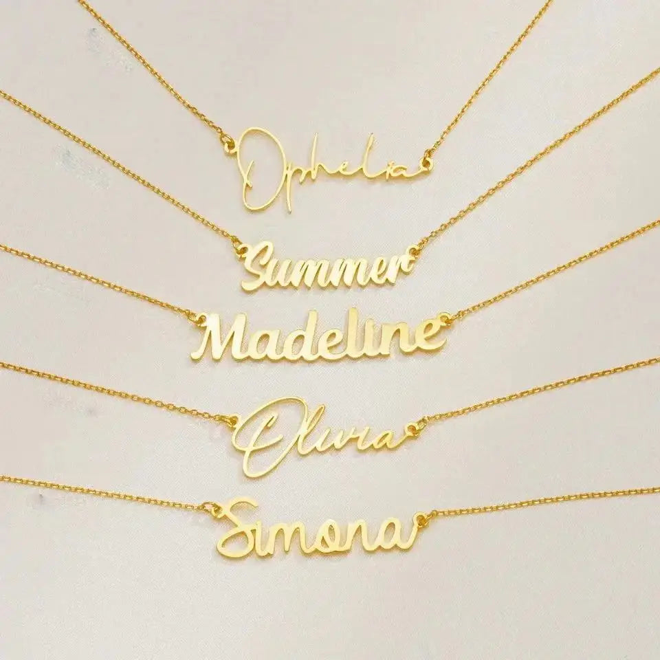 Personalized Name Necklace – Stainless Steel Custom Pendant