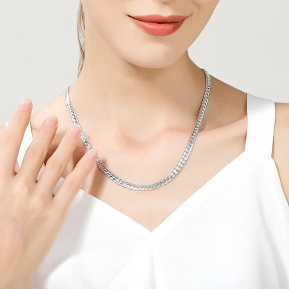 18K Gold/Silver Box Chain Necklace – 6mm Unisex Choker