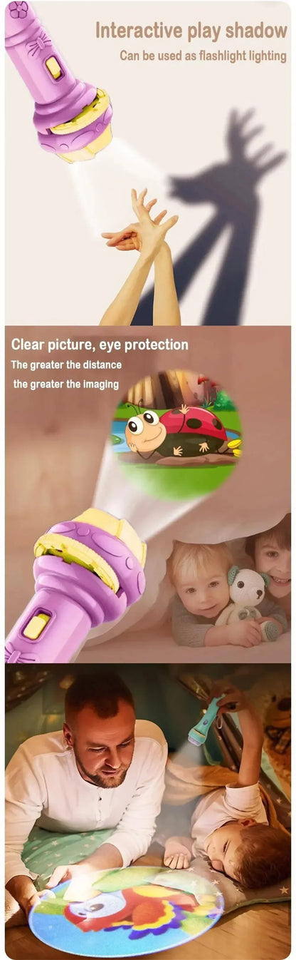 Kids Projector Flashlight – 10 Cards 80 Patterns Bedtime Toy