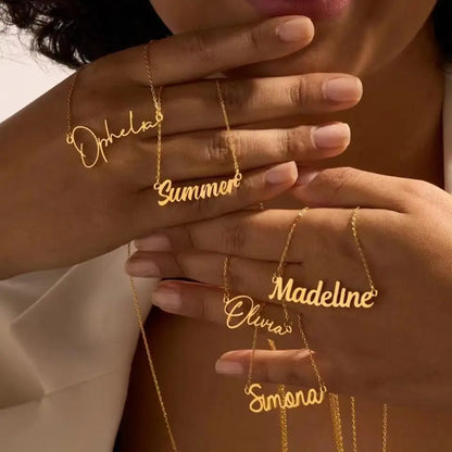 Personalized Name Necklace – Stainless Steel Custom Pendant