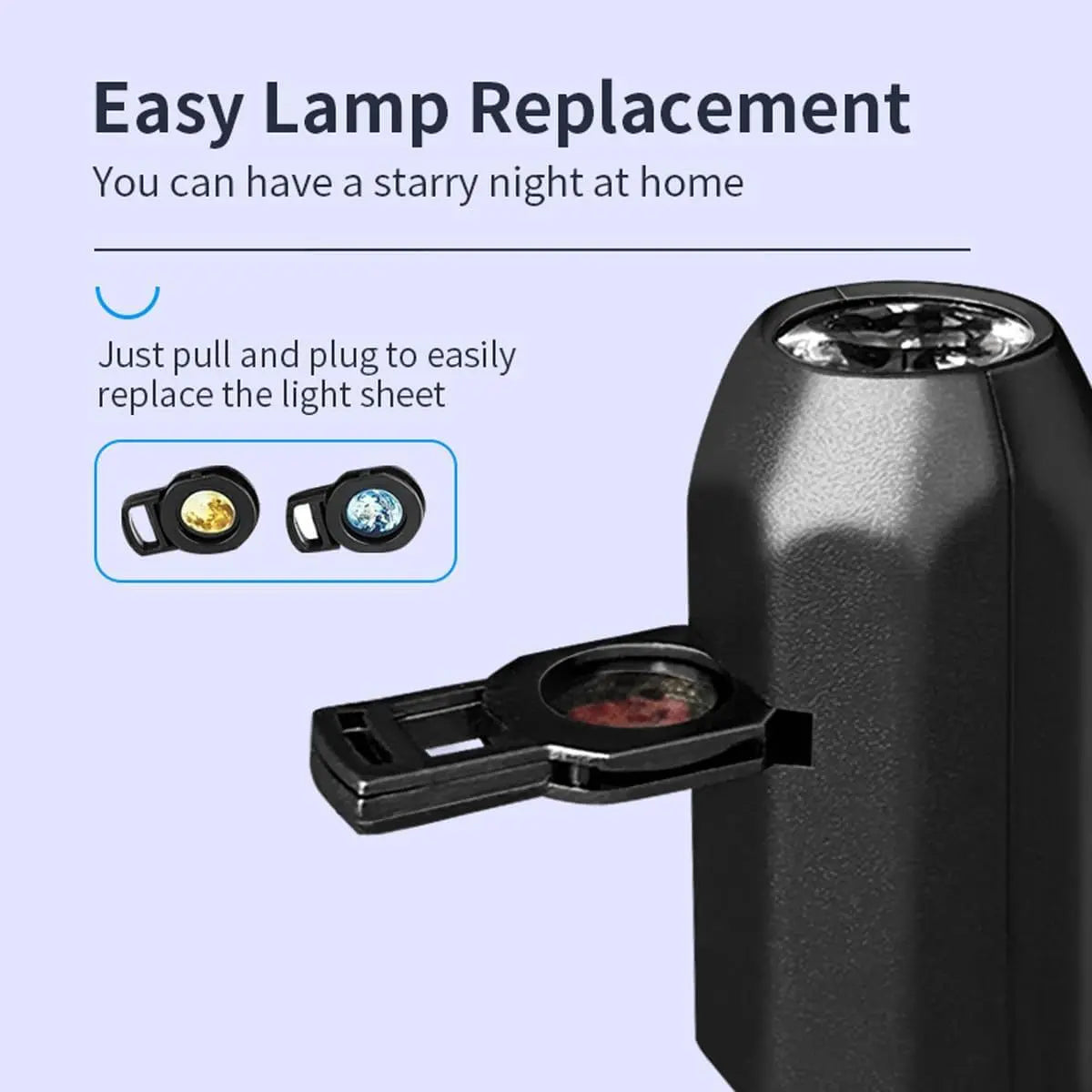 USB Galaxy Projector – Moon & Star Night Light