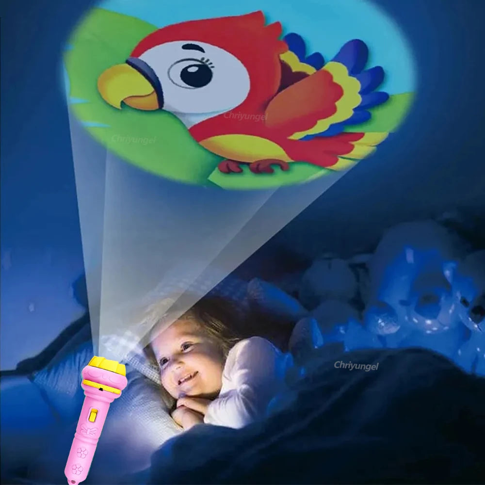 Kids Projector Flashlight – 10 Cards 80 Patterns Bedtime Toy
