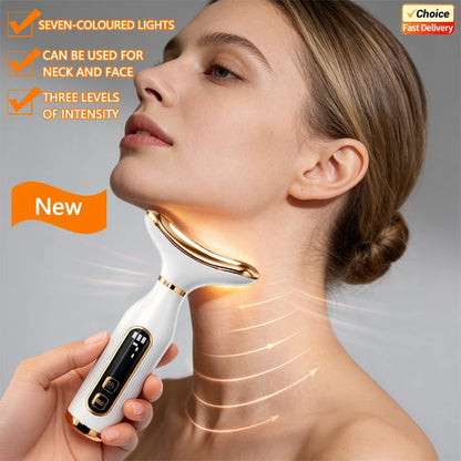 Portable 7-Color LED Light Therapy Massager – Face & Neck Lifting