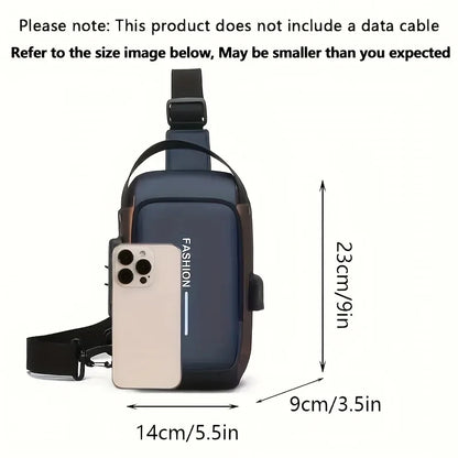 Men's Oxford Sling Bag – Crossbody Chest Pack with Phone Pocket